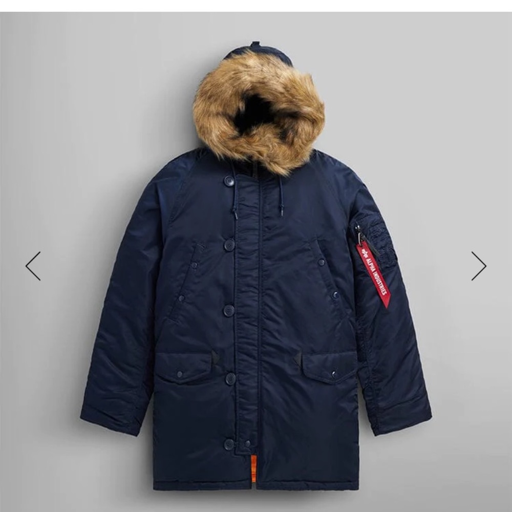 Alpha Industries Parka Slim N-3B, Size; XL, Color: Navy